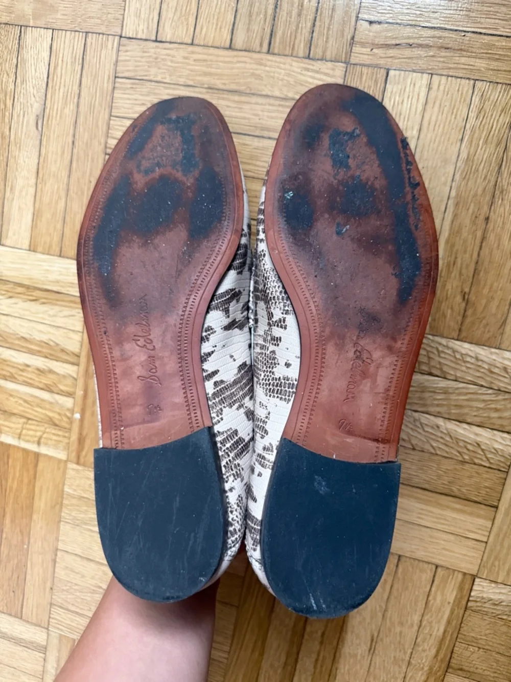 Sam Edelman Leather Snake Print Loraine Loafers